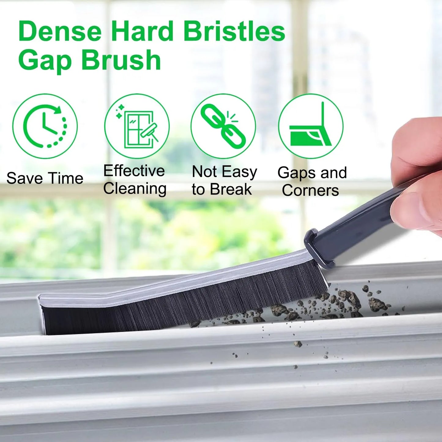 Set of 2 Gap Cleaning Brushes – Hard Bristle Crevice & Grout Brush
