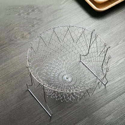 Stainless Steel Multifunctional Folding Frying Chef Basket