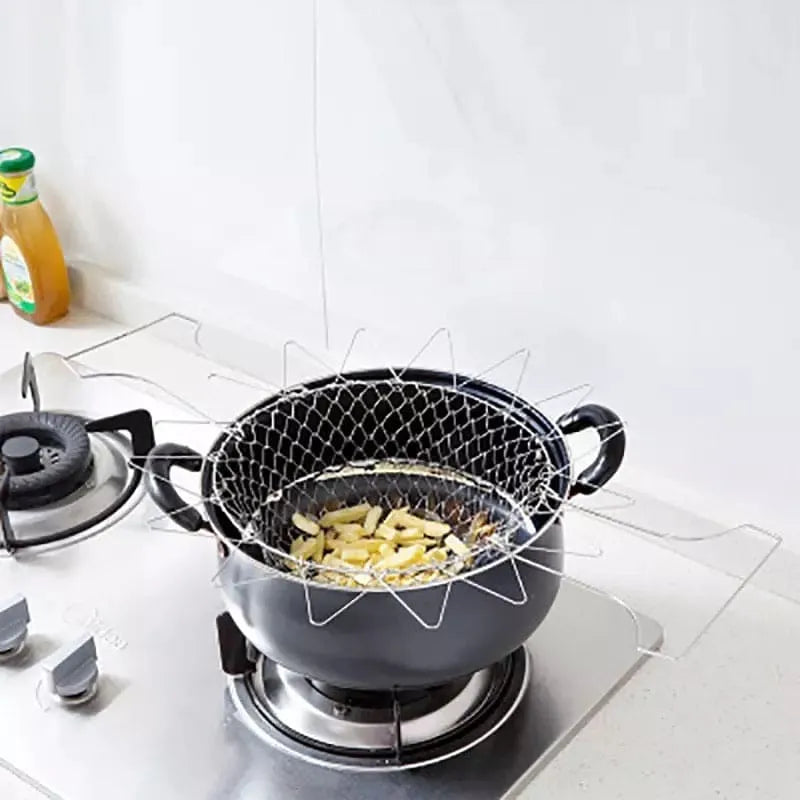 Stainless Steel Multifunctional Folding Frying Chef Basket