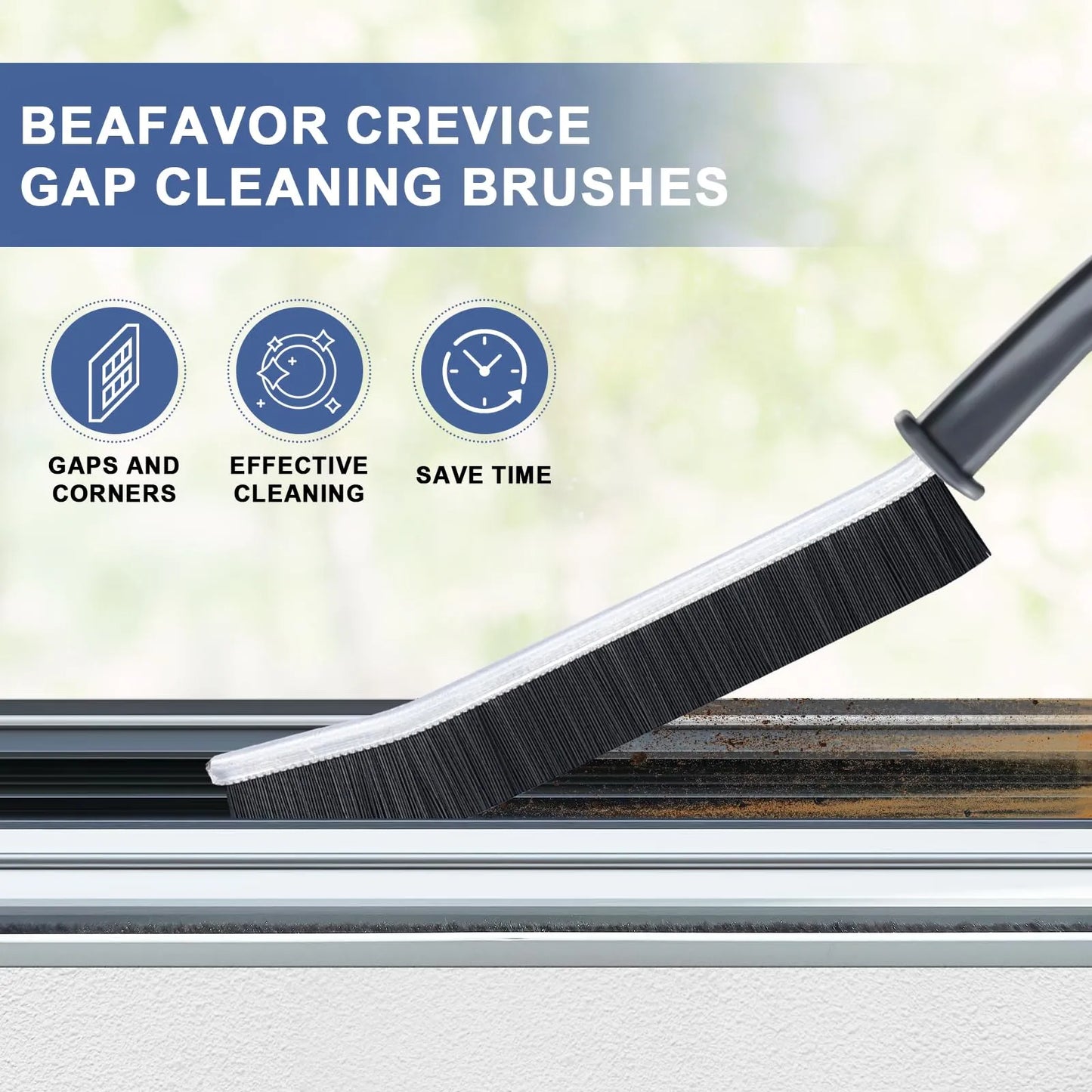 Set of 2 Gap Cleaning Brushes – Hard Bristle Crevice & Grout Brush