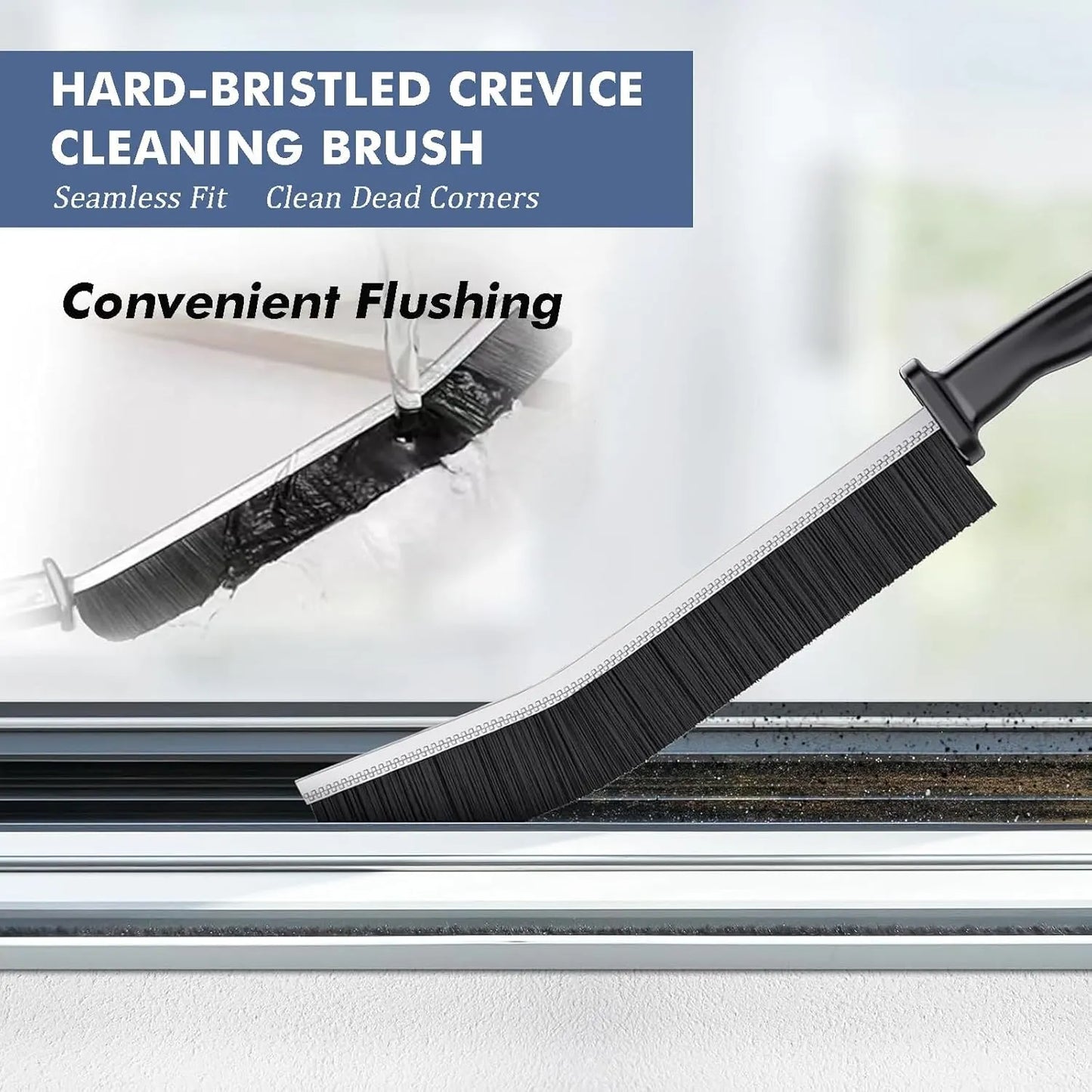 Set of 2 Gap Cleaning Brushes – Hard Bristle Crevice & Grout Brush